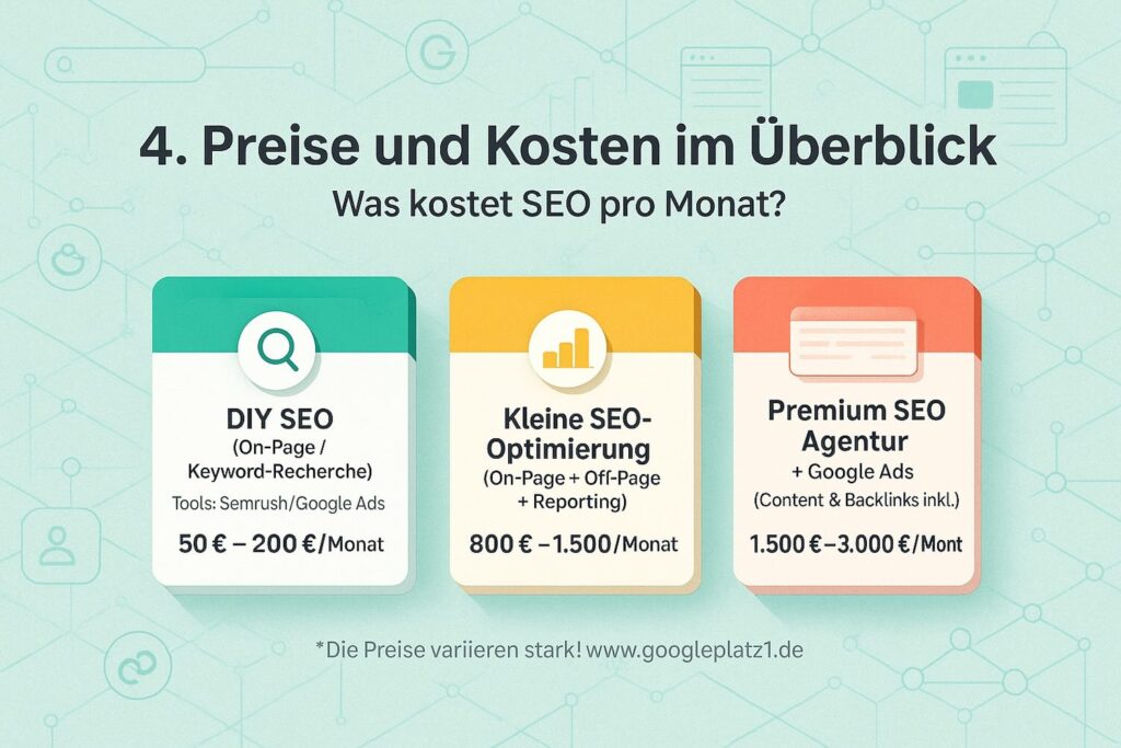 Was kostet SEO? Infografik