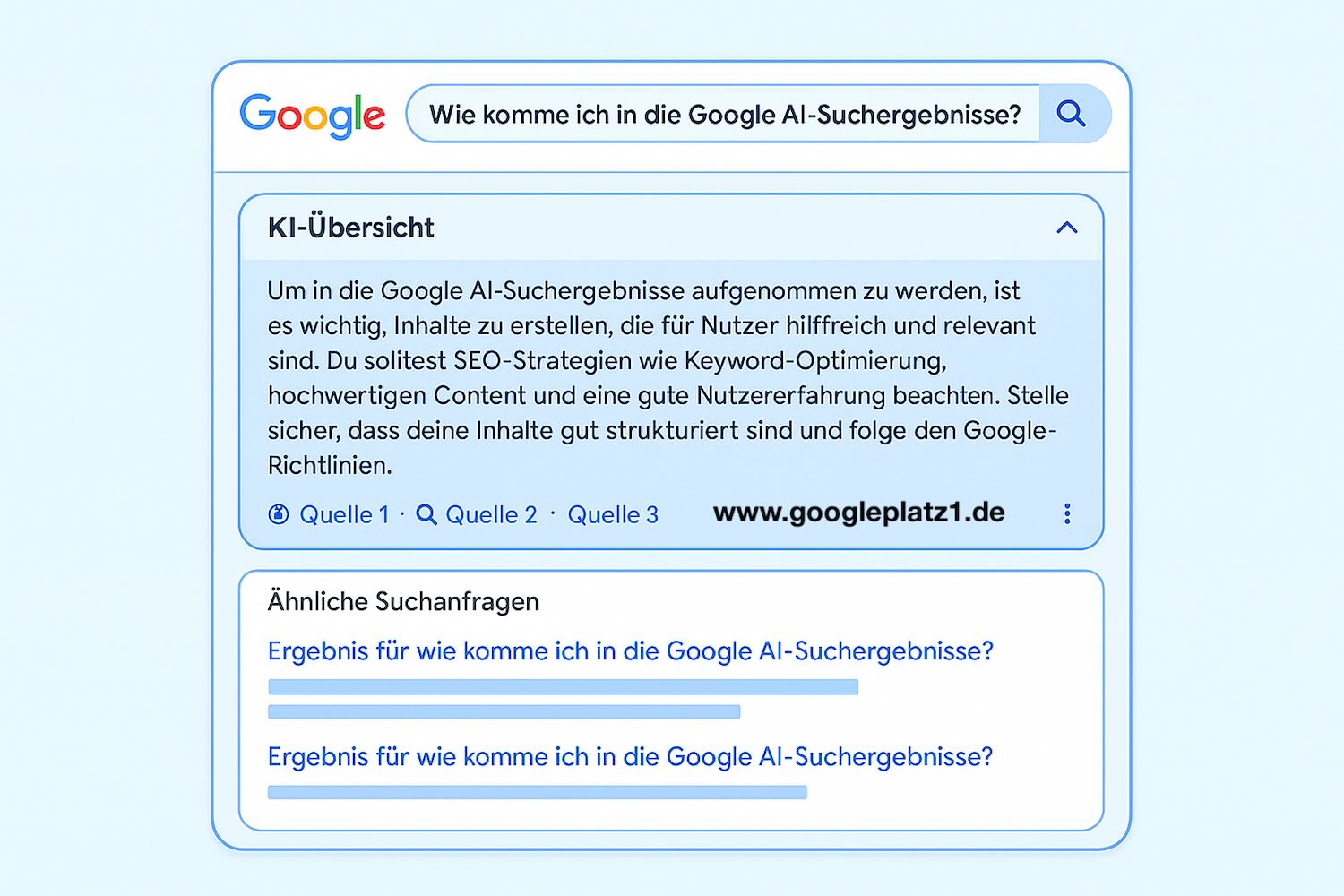 Google AI Suchergebnisse